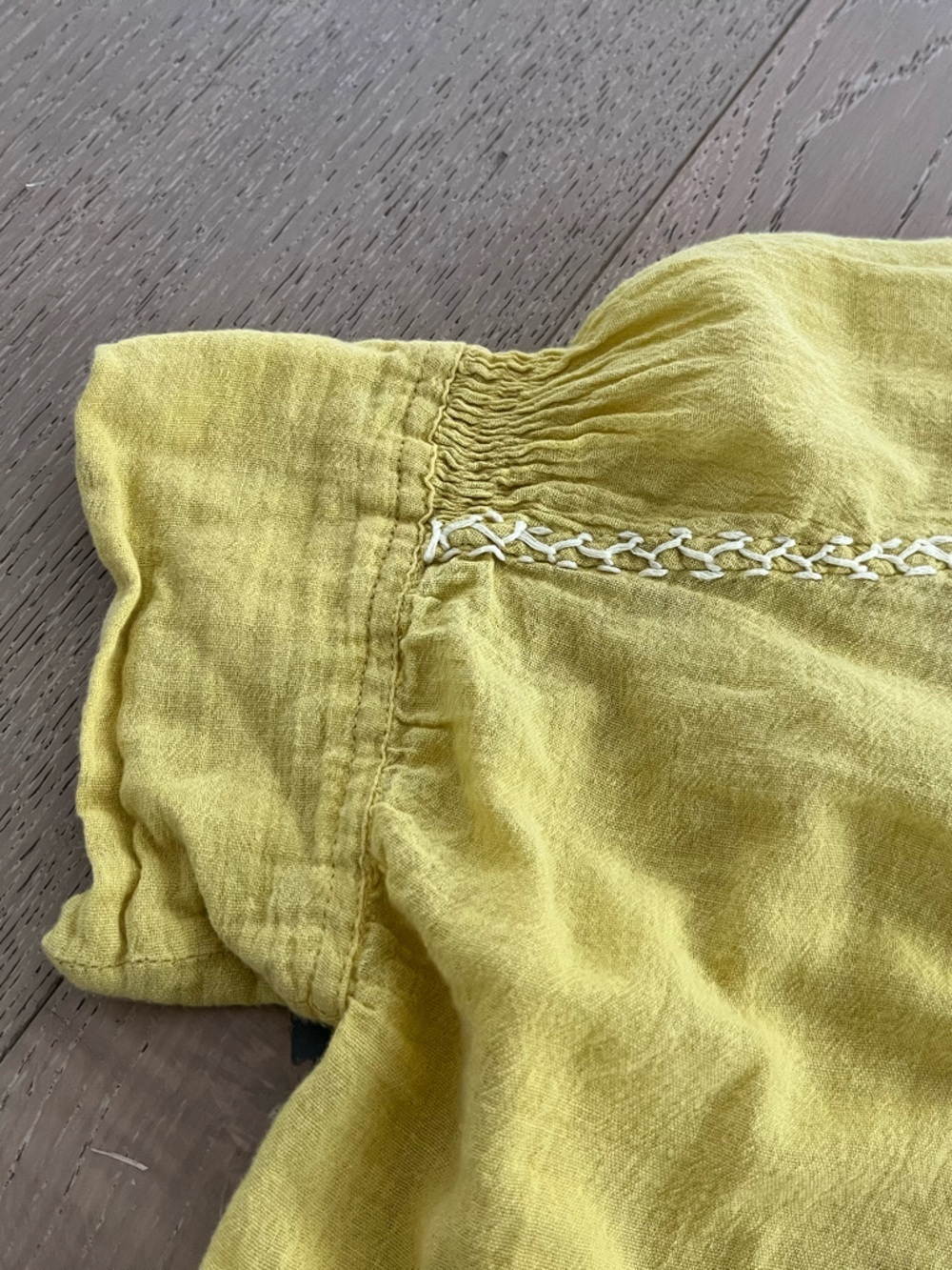 Matta Yellow Embroidered Boho Cotton Top XS - Picture 4 of 6